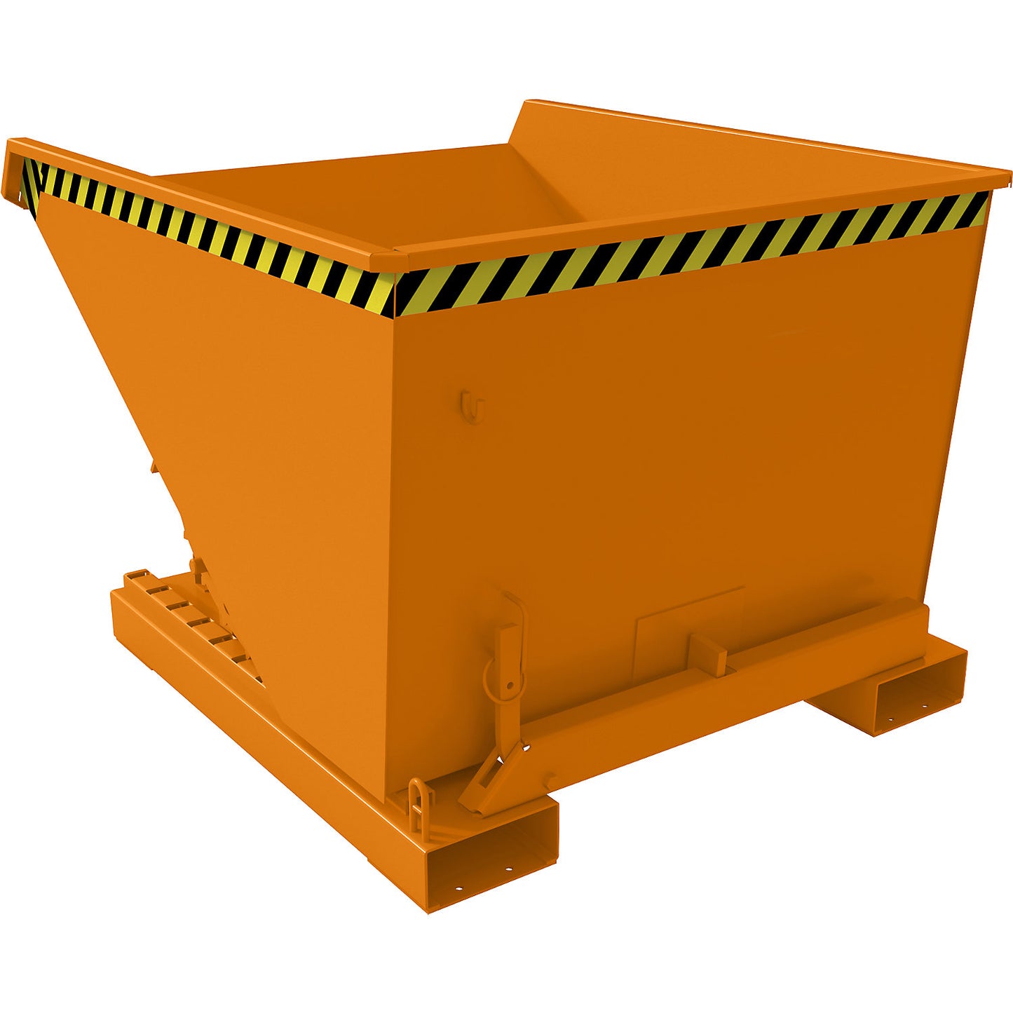 Tilting skip incl. roll-off mechanism, capacity 0.6 m³, LxWxH 1260 x 1070 x 835 mm, orange.