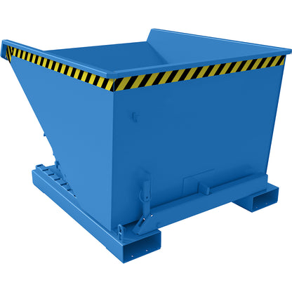 Tilting skip incl. roll-off mechanism, capacity 0.6 m³, LxWxH 1260 x 1070 x 835 mm, blue.