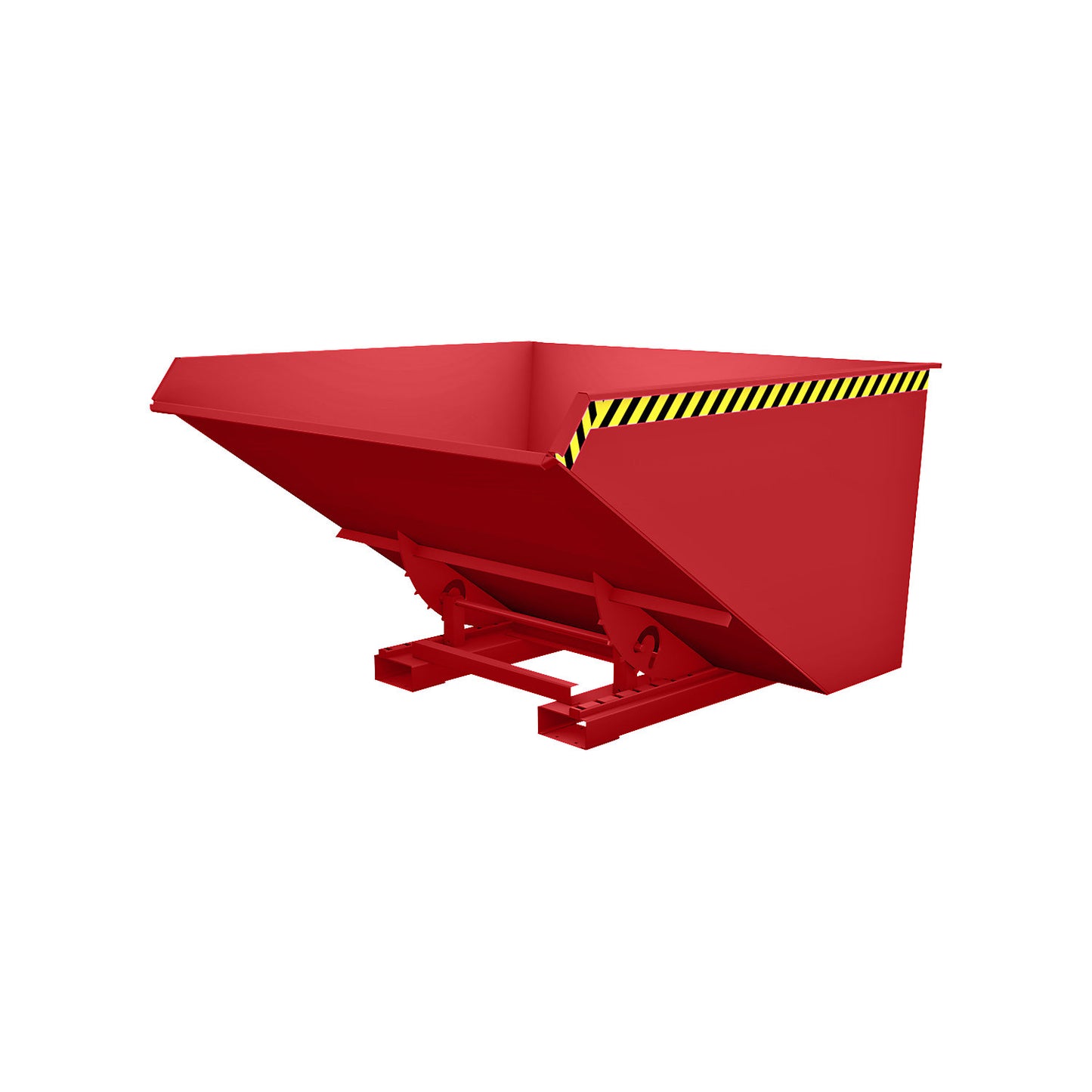Tilting skip incl. roll-off mechanism, capacity 2.1 m³, LxWxH 1720 x 1870 x 1103 mm, red.