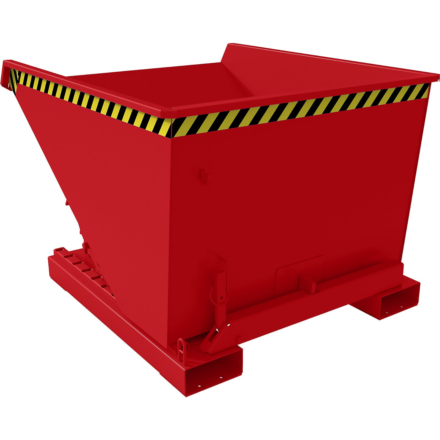 Tilting skip incl. roll-off mechanism, capacity 0.6 m³, LxWxH 1260 x 1070 x 835 mm, red.