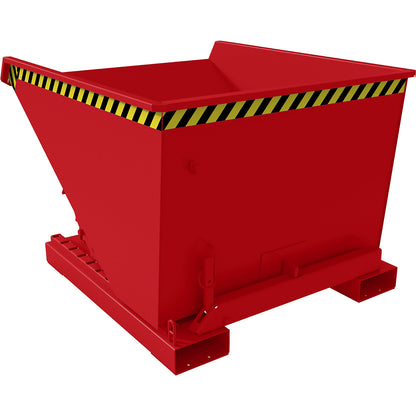 Tilting skip incl. roll-off mechanism, capacity 0.6 m³, LxWxH 1260 x 1070 x 835 mm, red.