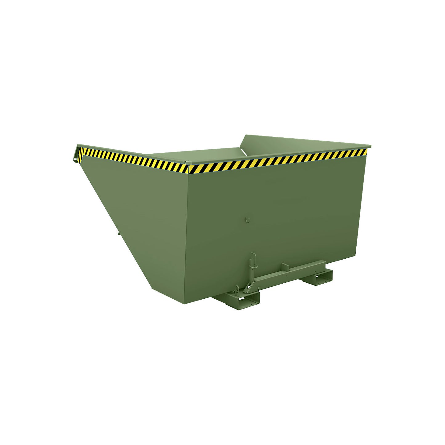 Tilting skip incl. roll-off mechanism, capacity 2.1 m³, LxWxH 1720 x 1870 x 1103 mm, green.