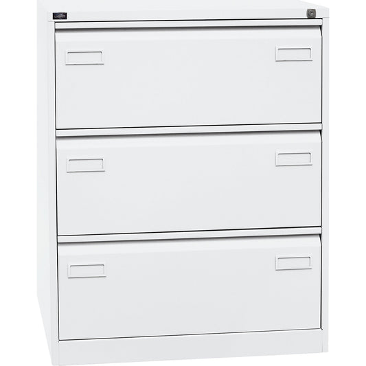 LIGHT suspension file cabinet, 2-track, 3 A4 drawers, traffic white.