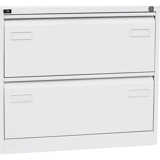 LIGHT suspension file cabinet, 2-track, 2 A4 drawers, traffic white.