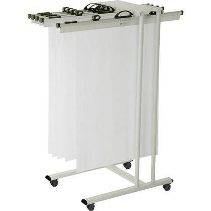 Drawing trolley, sheet steel, light grey, HxWxD 1265 x 530 x 720 mm.