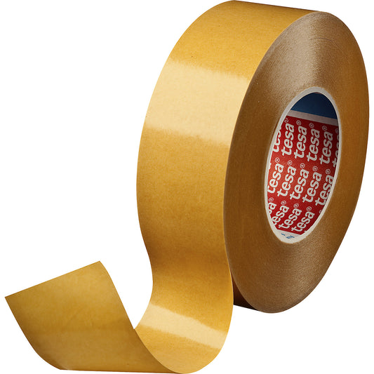 Double sided adhesive tape, tesafix® 4934, pack of 48 rolls, white, tape width 25 mm.