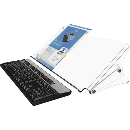 ERGODOC® document holder, height adjustable 136 - 206 mm, clear, transparent.