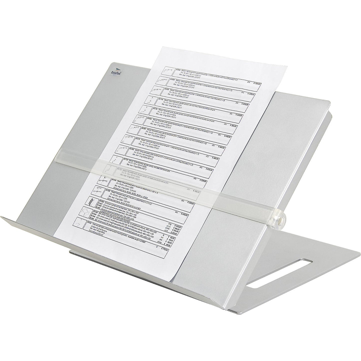 Document holder, made of steel, adjustable, up to size A3.