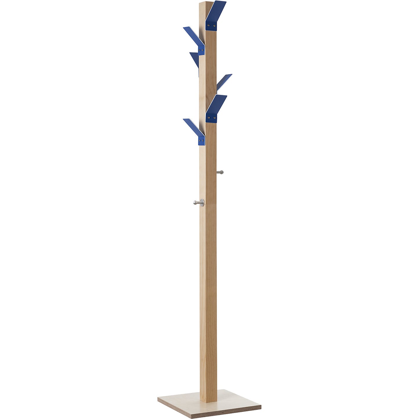 Coat stand, solid wood, blue head.