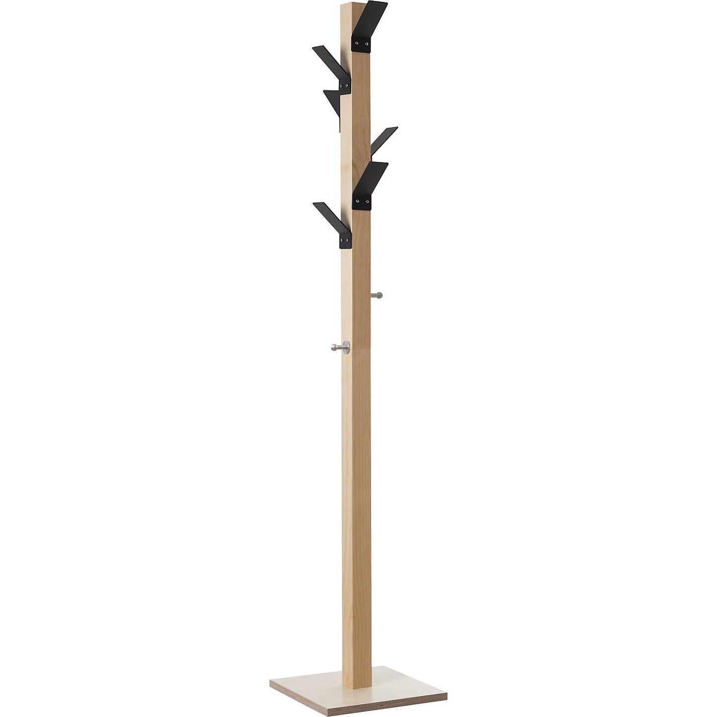 Coat stand, solid wood, black head.
