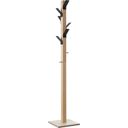 Coat stand, solid wood, black head.