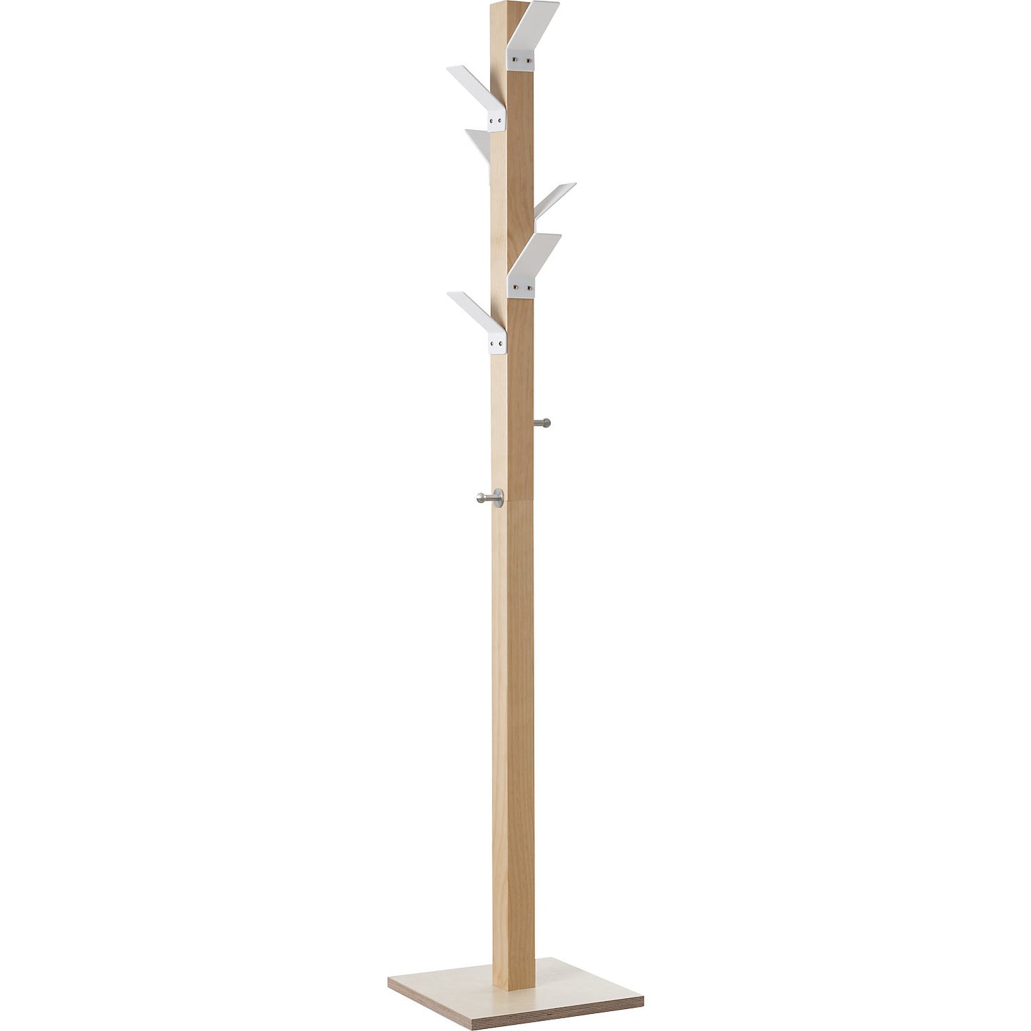 Coat stand, solid wood, white head.