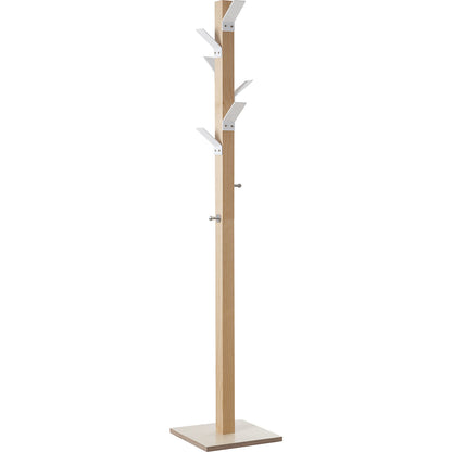 Coat stand, solid wood, white head.
