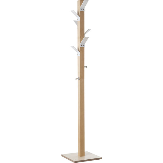 Coat stand, solid wood, white head.