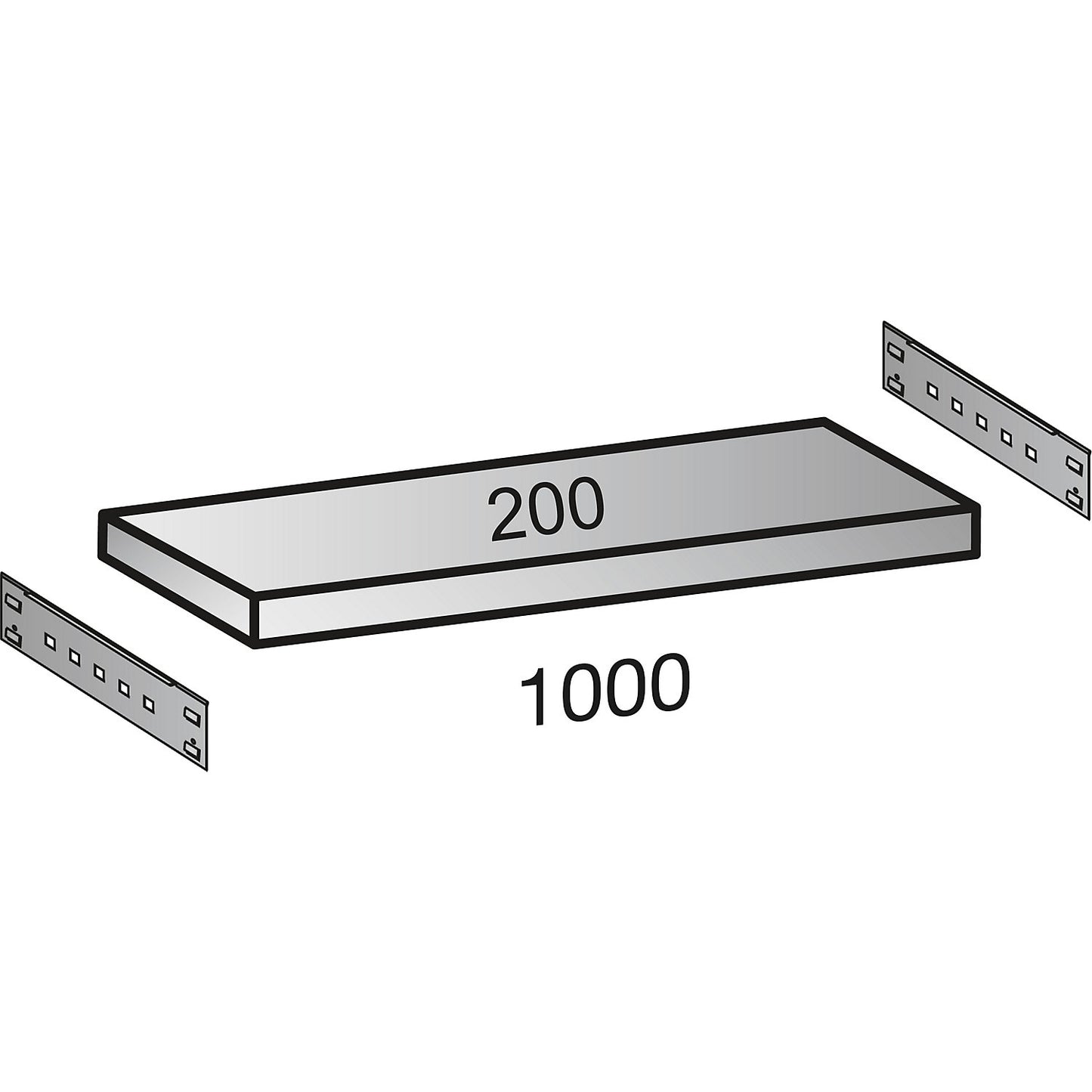 Boltless industrial and storage shelving unit, h 3000 mm, shelf width 1000 mm, 7 shelves, depth 200 mm, extension shelf unit.