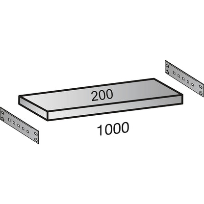 Boltless industrial and storage shelving unit, h 3000 mm, shelf width 1000 mm, 7 shelves, depth 200 mm, extension shelf unit.