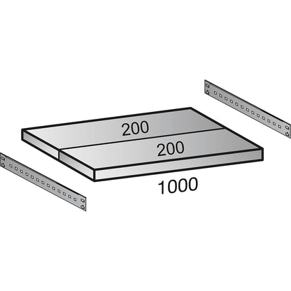 Boltless industrial and storage shelving unit, h 2640 mm, shelf width 1000 mm, 7 shelves, depth 400 mm, standard shelf unit.