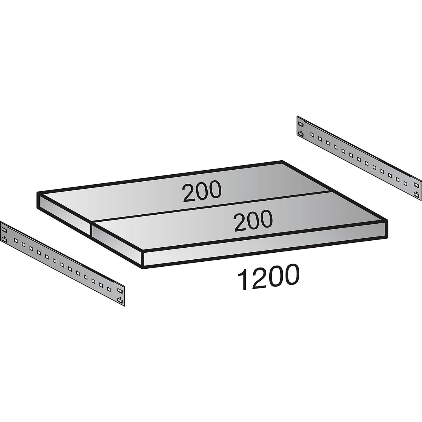 Boltless industrial and storage shelving unit, h 2640 mm, shelf width 1200 mm, 7 shelves, depth 400 mm, extension shelf unit.