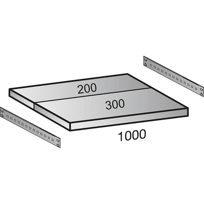 Boltless industrial and storage shelving unit, h 2640 mm, shelf width 1000 mm, 7 shelves, depth 500 mm, standard shelf unit.