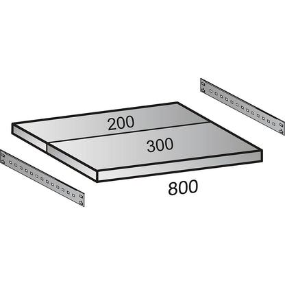 Boltless industrial and storage shelving unit, h 3000 mm, shelf width 800 mm, 7 shelves, depth 500 mm, extension shelf unit.
