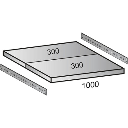 Boltless industrial and storage shelving unit, h 2640 mm, shelf width 1000 mm, 7 shelves, depth 600 mm, extension shelf unit.