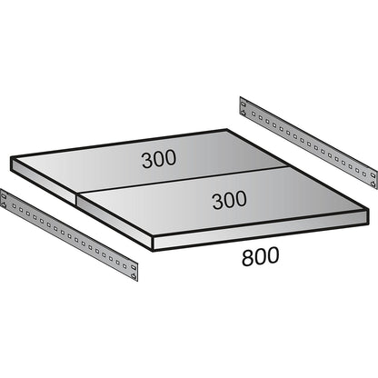Boltless industrial and storage shelving unit, h 2640 mm, shelf width 800 mm, 7 shelves, depth 600 mm, extension shelf unit.