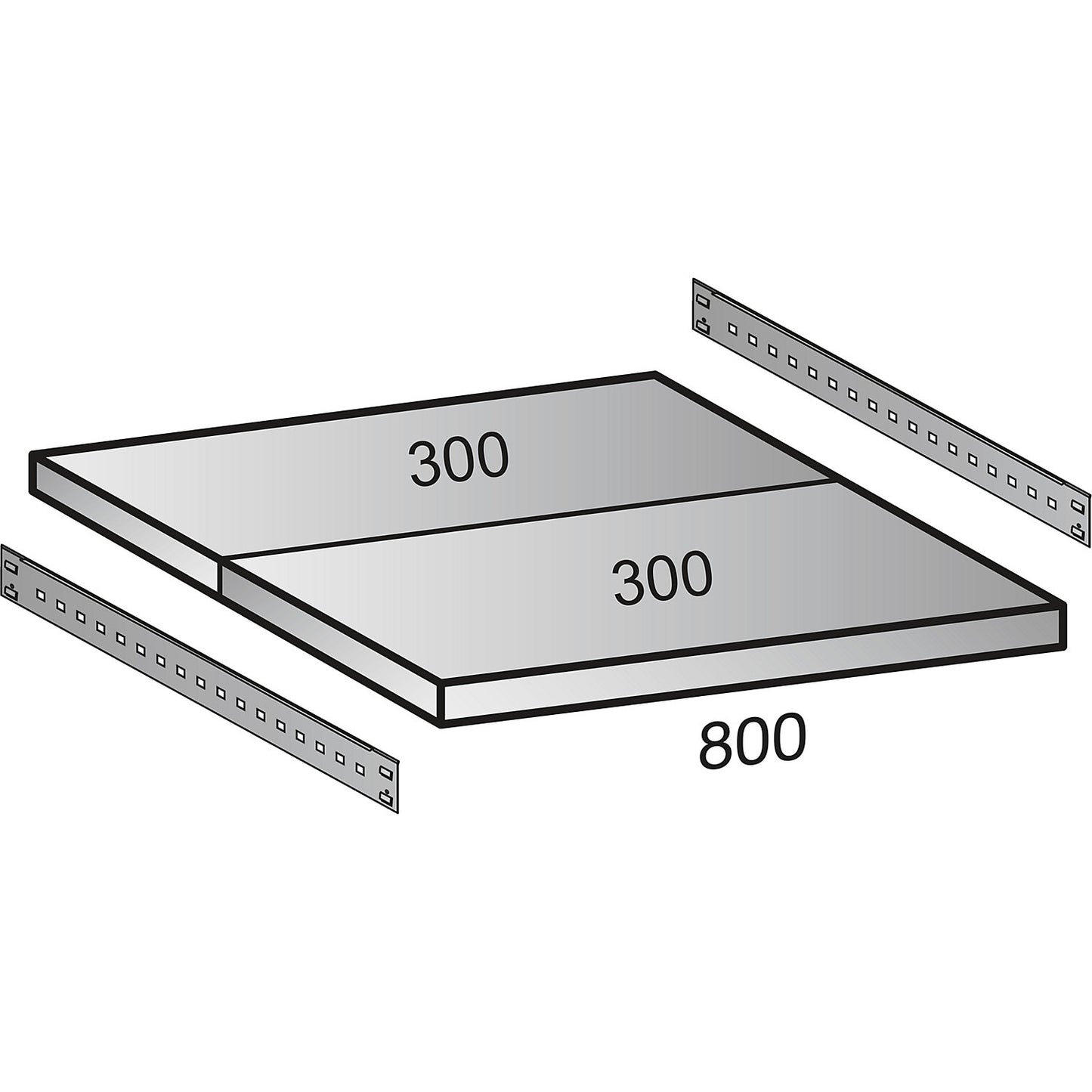 Boltless industrial and storage shelving unit, h 2640 mm, shelf width 800 mm, 7 shelves, depth 600 mm, standard shelf unit.