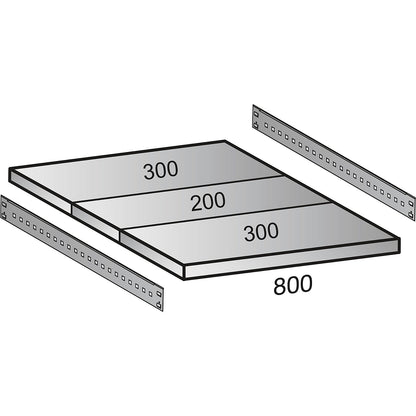 Boltless industrial and storage shelving unit, h 3000 mm, shelf width 800 mm, 7 shelves, depth 800 mm, standard shelf unit.