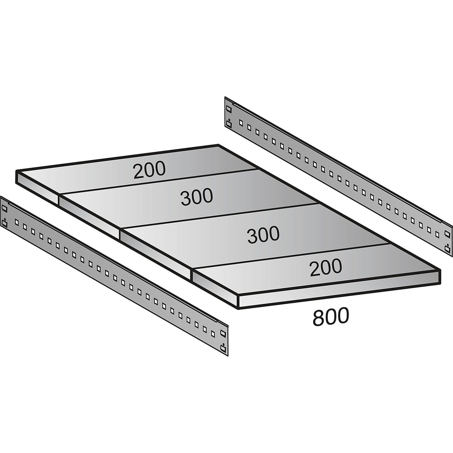 Boltless industrial and storage shelving unit, h 2640 mm, shelf width 800 mm, 7 shelves, depth 1000 mm, extension shelf unit.