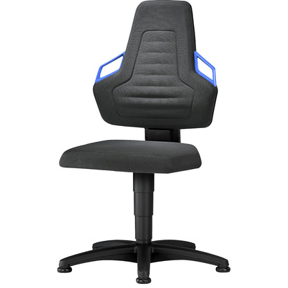 Industrial swivel chair with handles, gas lift height adjustment, with floor glides, Supertec.