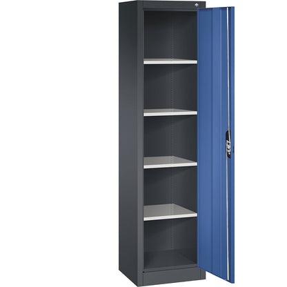 ACURADO universal cupboard, WxD 500 x 400 mm, black grey / gentian blue.