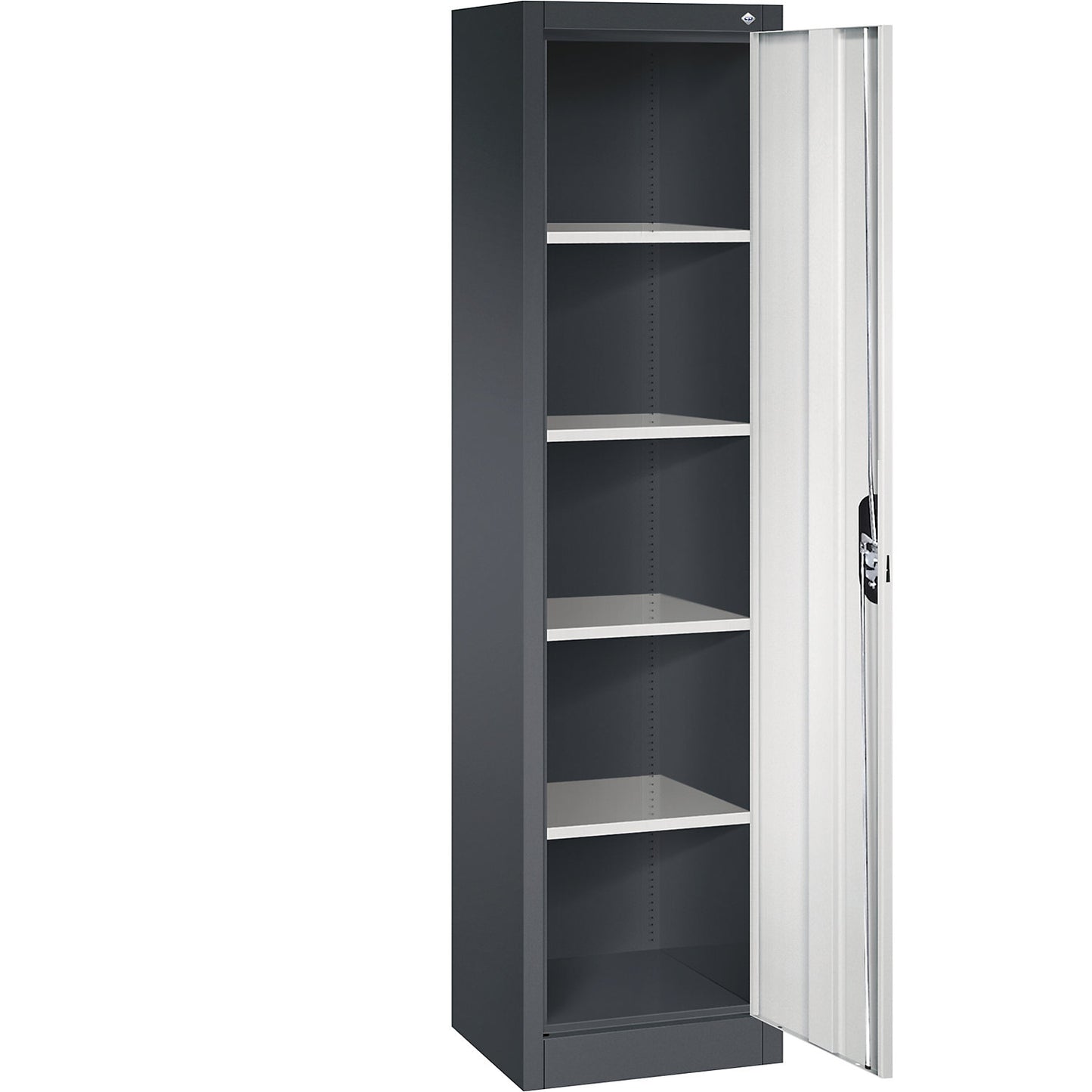 ACURADO universal cupboard, WxD 500 x 400 mm, black grey / light grey.