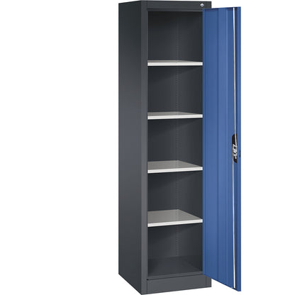 ACURADO universal cupboard, WxD 500 x 500 mm, black grey / gentian blue.