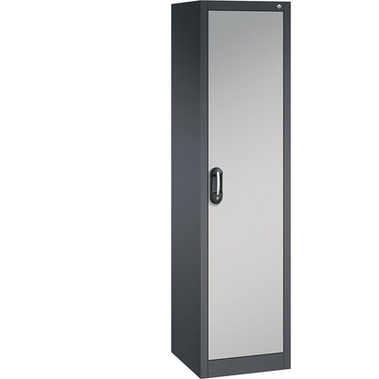 ACURADO universal cupboard, WxD 500 x 500 mm, black grey / white aluminium.