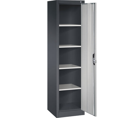 ACURADO universal cupboard, WxD 500 x 500 mm, black grey / white aluminium.