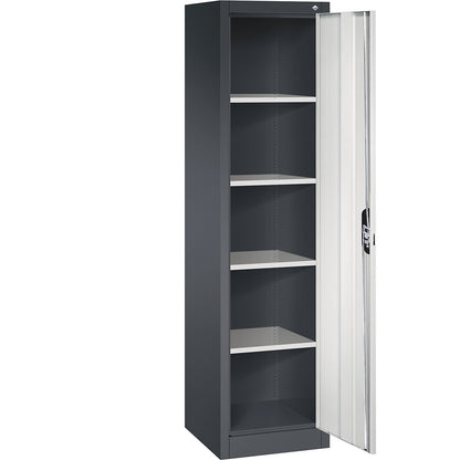 ACURADO universal cupboard, WxD 500 x 500 mm, black grey / light grey.