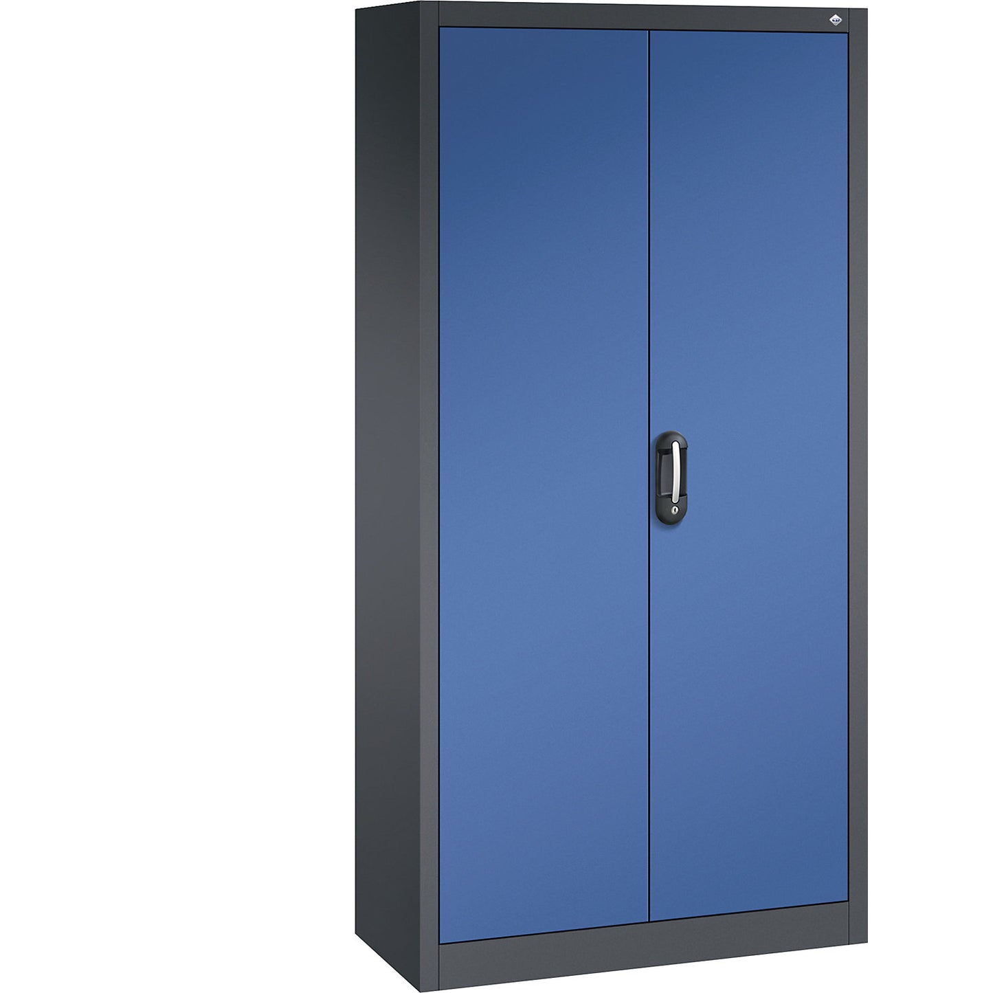 ACURADO universal cupboard, WxD 930 x 400 mm, black grey / gentian blue.