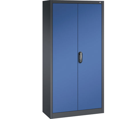 ACURADO universal cupboard, WxD 930 x 400 mm, black grey / gentian blue.