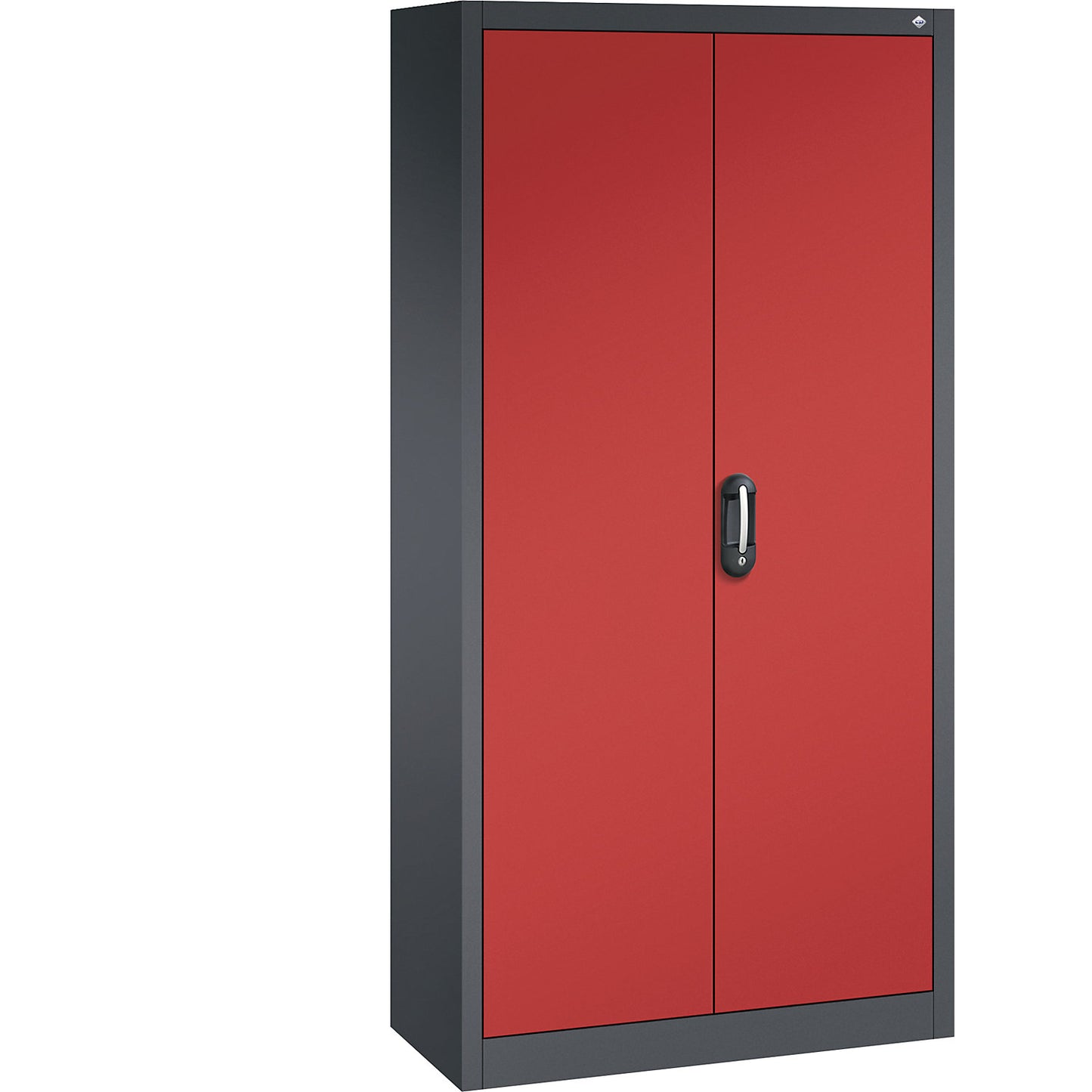 ACURADO universal cupboard, WxD 930 x 400 mm, black grey / flame red.