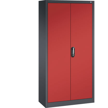 ACURADO universal cupboard, WxD 930 x 400 mm, black grey / flame red.