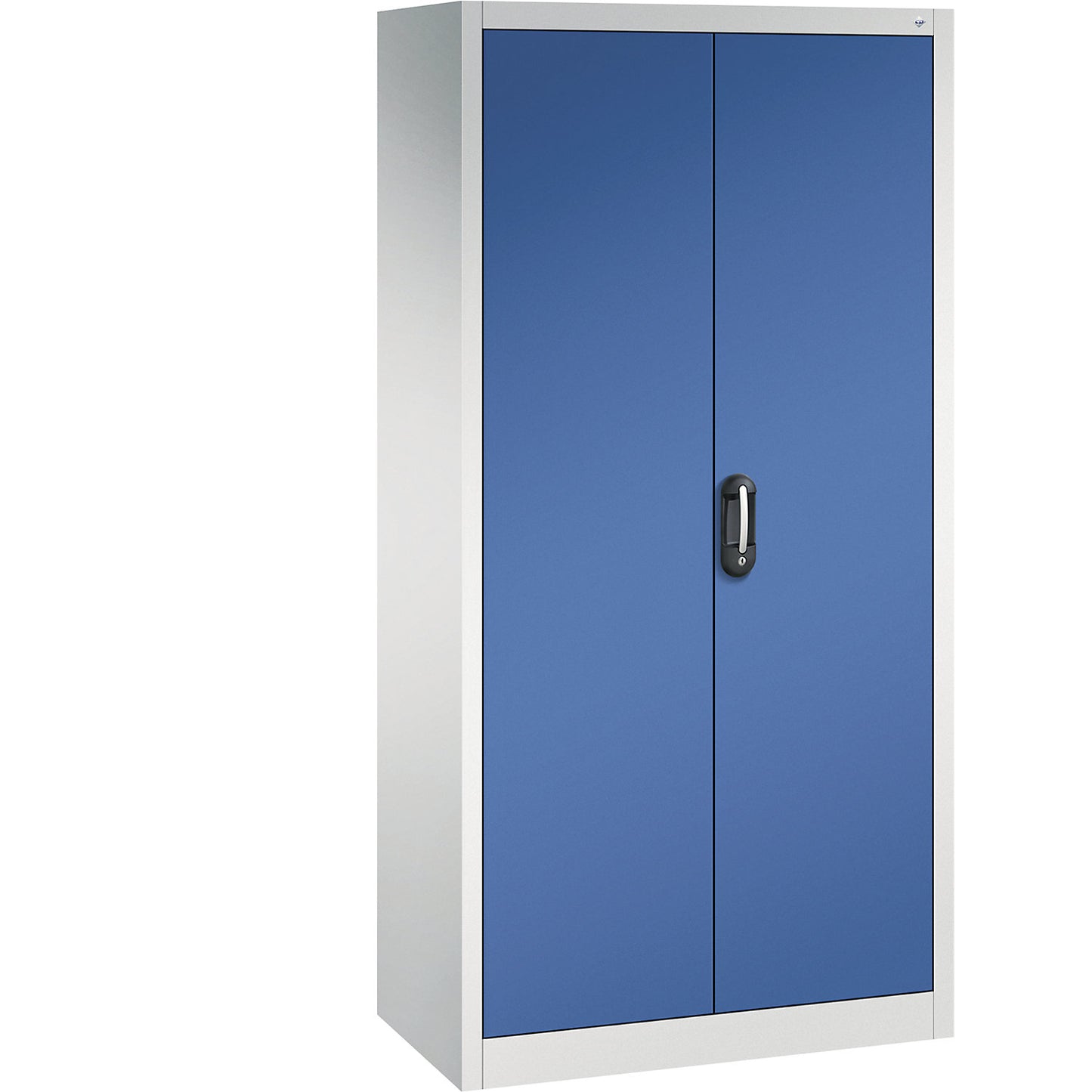 ACURADO universal cupboard, WxD 930 x 500 mm, light grey / gentian blue.