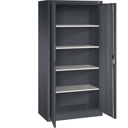 ACURADO universal cupboard, WxD 930 x 500 mm, black grey / black grey.