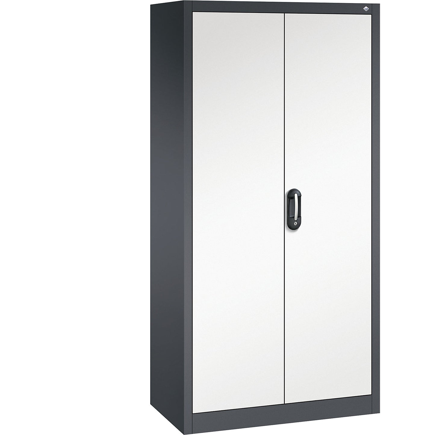 ACURADO universal cupboard, WxD 930 x 500 mm, black grey / pure white.