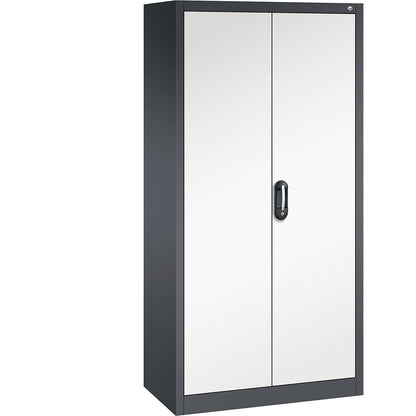 ACURADO universal cupboard, WxD 930 x 500 mm, black grey / pure white.