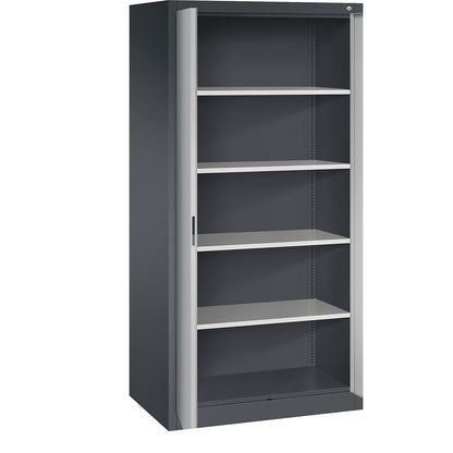 ACURADO universal cupboard, WxD 930 x 600 mm, black grey / white aluminium.