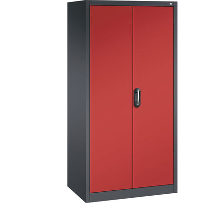 ACURADO universal cupboard, WxD 930 x 600 mm, black grey / flame red.