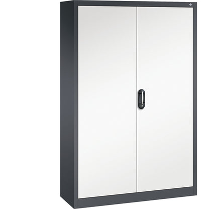ACURADO universal cupboard, WxD 1200 x 400 mm, black grey / pure white.