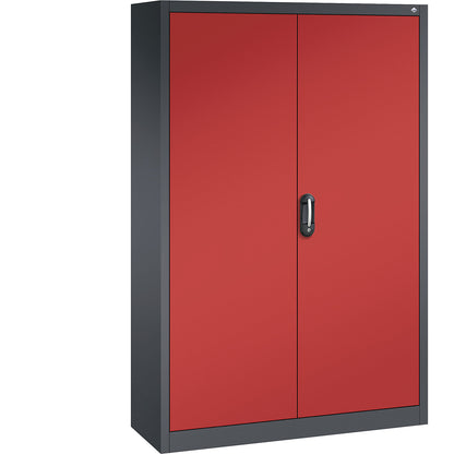 ACURADO universal cupboard, WxD 1200 x 400 mm, black grey / flame red.
