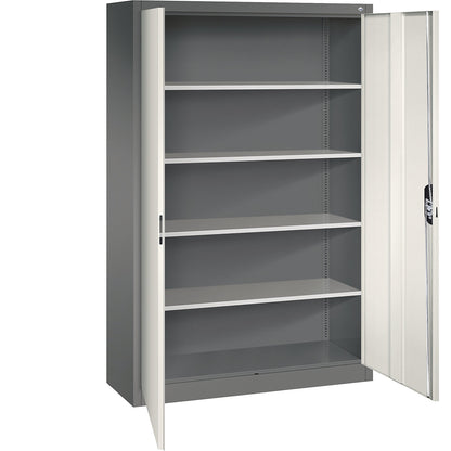ACURADO universal cupboard, WxD 1200 x 400 mm, volcanic grey / oyster white.