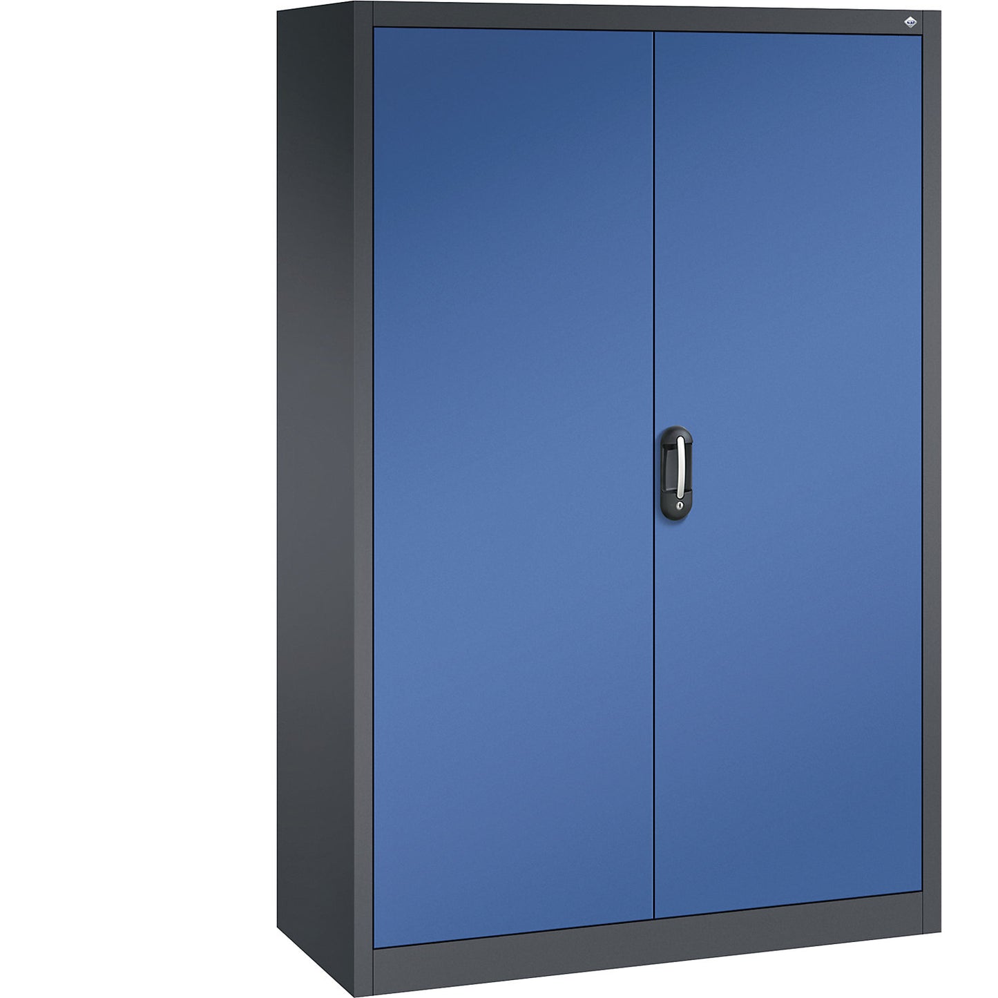 ACURADO universal cupboard, WxD 1200 x 500 mm, black grey / gentian blue.